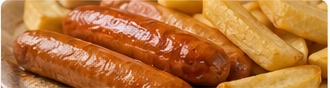 Sausages and chips